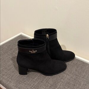 Kate Spade Black Suede Ankle Booties